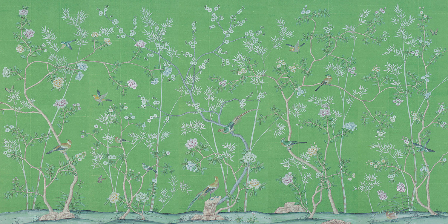 Обои ручная роспись Portobello Emerald Green - фото