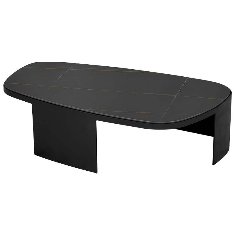 Кофейный стол с каменной столешницей Koch Coffee Table Черный Коричневый в Уфе | Loft Concept 