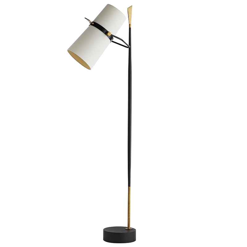 Торшер Arteriors YASMIN FLOOR LAMP Латунь Белый Черный в Уфе | Loft Concept 