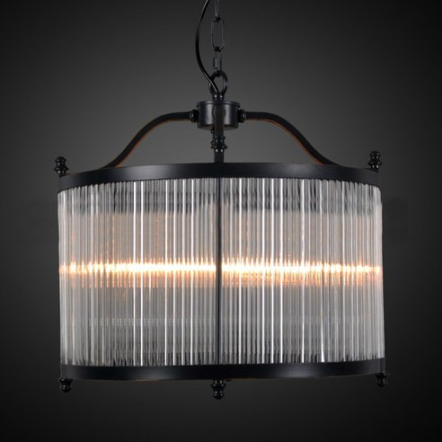 Люстра Glass Fringe Chandelier Round Черный в Уфе | Loft Concept 