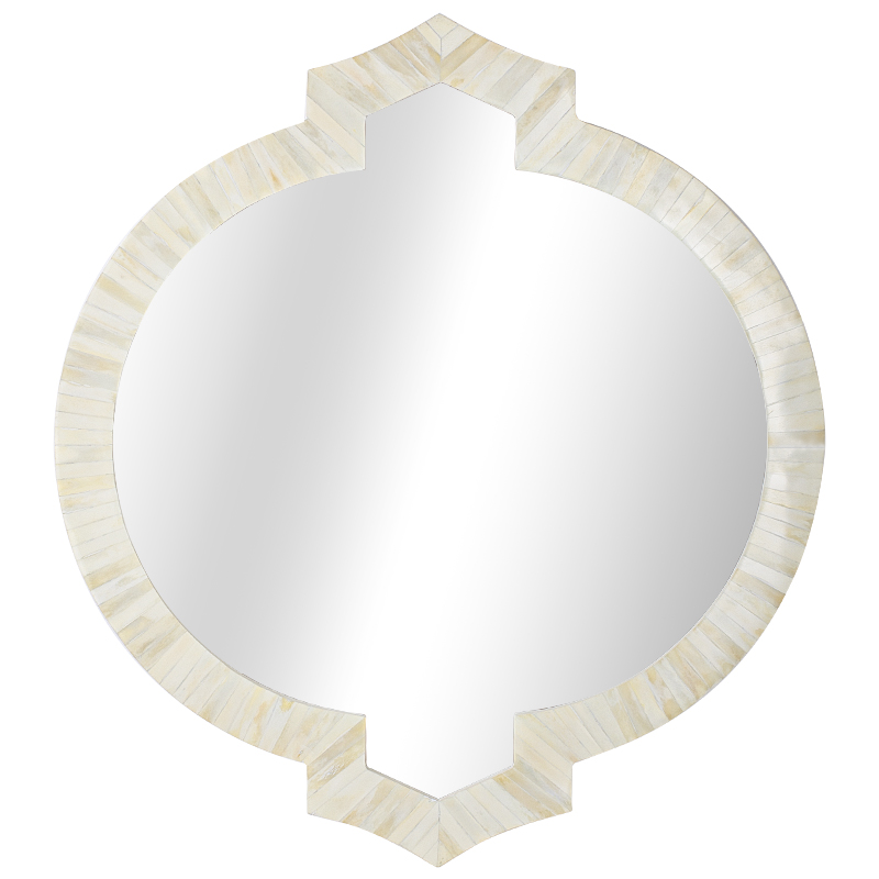 Зеркало Bone Inlay Round Mirror white  в Уфе | Loft Concept 