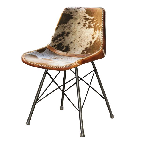 Стул лофт шкура коровы Cowhide Schoolhouse Chair Коричневый Черный в Уфе | Loft Concept 