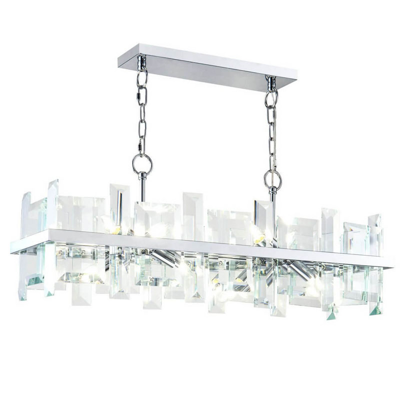 Люстра Harlow Crystal Square Chandelier chrome 8 Хром в Уфе | Loft Concept 