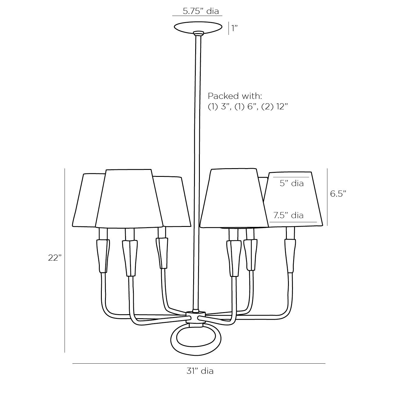 Люстра Arteriors JEREMIAH CHANDELIER в Уфе