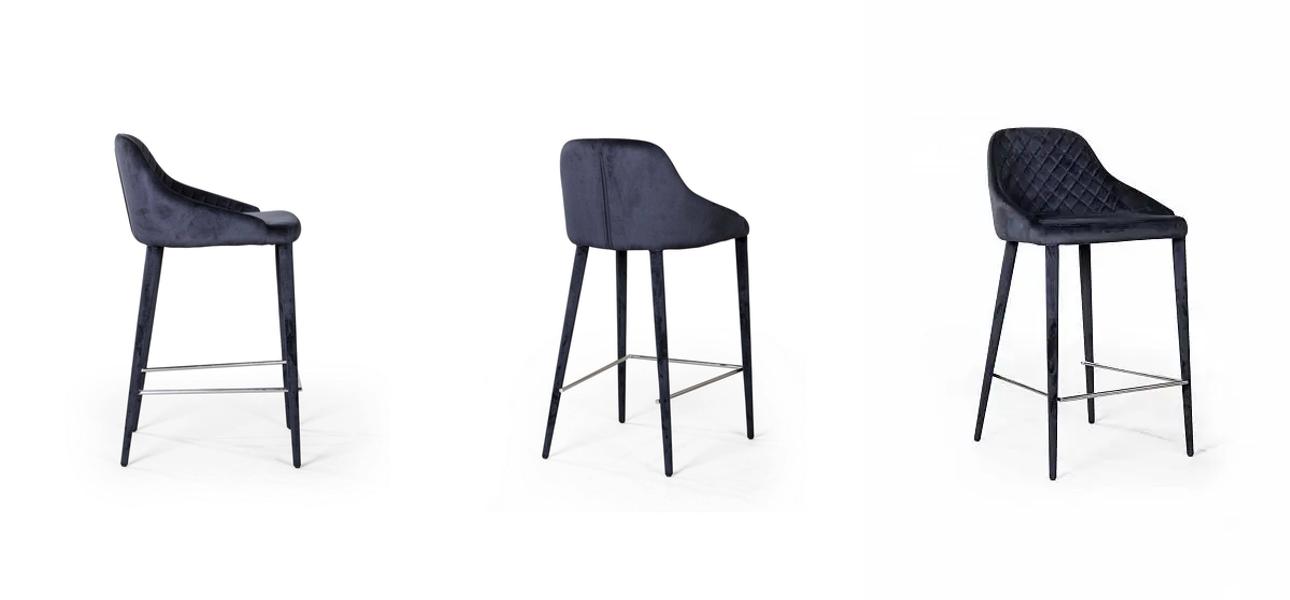 Стул Douglas Rhombus Bar stool Черный Велюр - фото №1