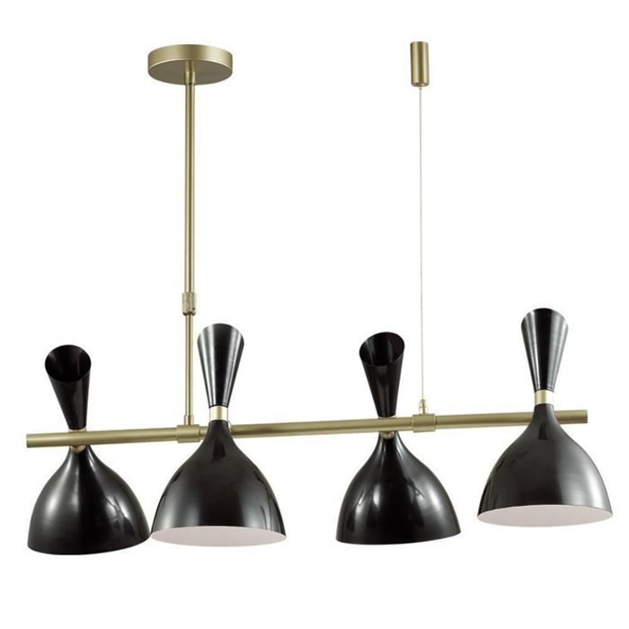 Люстра Duke Chandelier line 4 black Черный матовое золото в Уфе | Loft Concept 