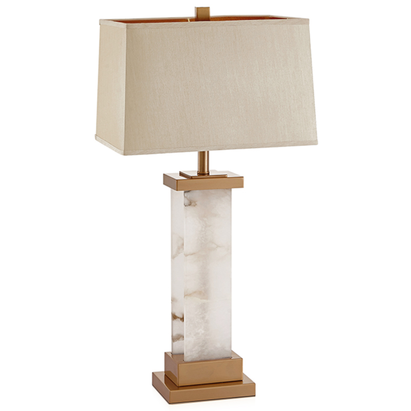 Настольная Лампа Мрамор Table lamp marble two ivory ( слоновая кость ) Латунь в Уфе | Loft Concept 