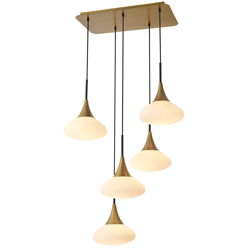 Люстра Eichholtz Chandelier Duco L Белый Латунь в Уфе | Loft Concept 