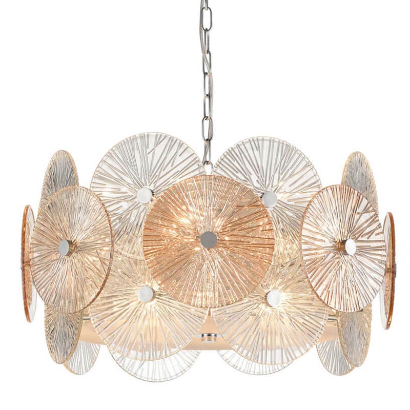 Люстра Decorative Glass discs Chandelier chrome Хром Прозрачный в Уфе | Loft Concept 