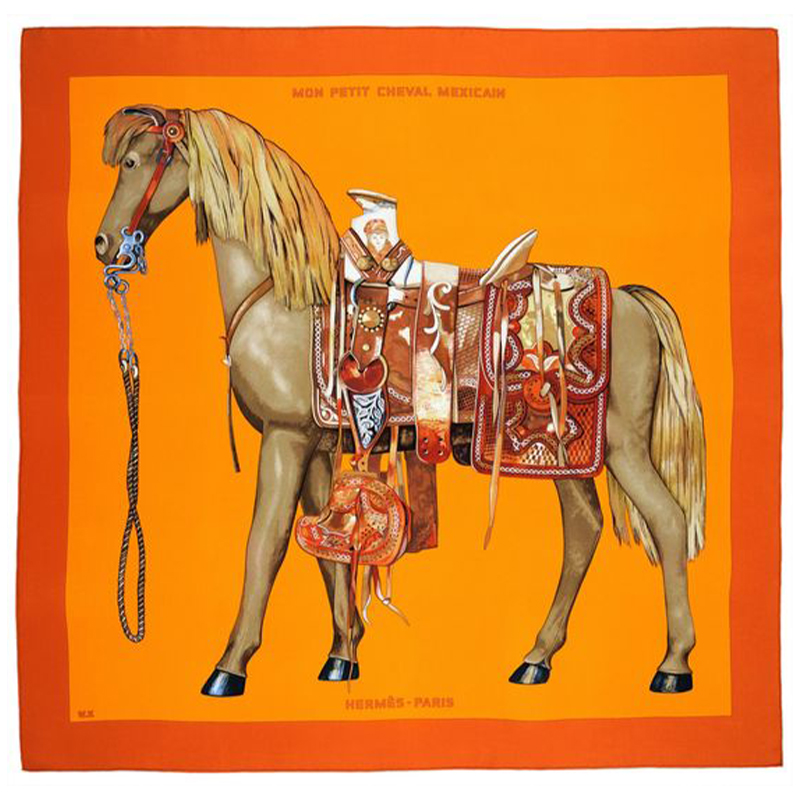 Плед Hermes Horse Orange Plaid Оранжевый в Уфе | Loft Concept 