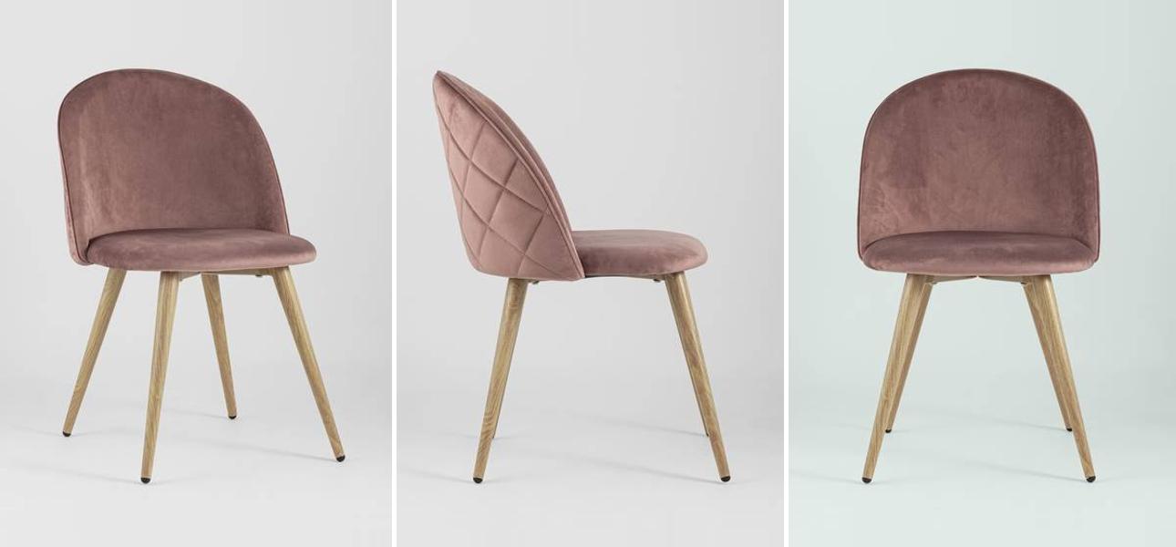 Стул Miruna Chair Спинка Ромбы Пыльно-Розовый - фото