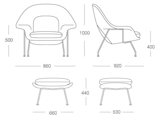 Кресло Womb Chair and Ottoman в Уфе