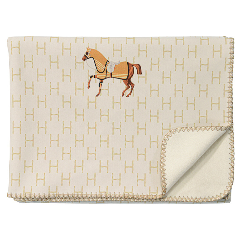 Плед Hermes Pattern Horse Plaid Бежевый Коричневый в Уфе | Loft Concept 