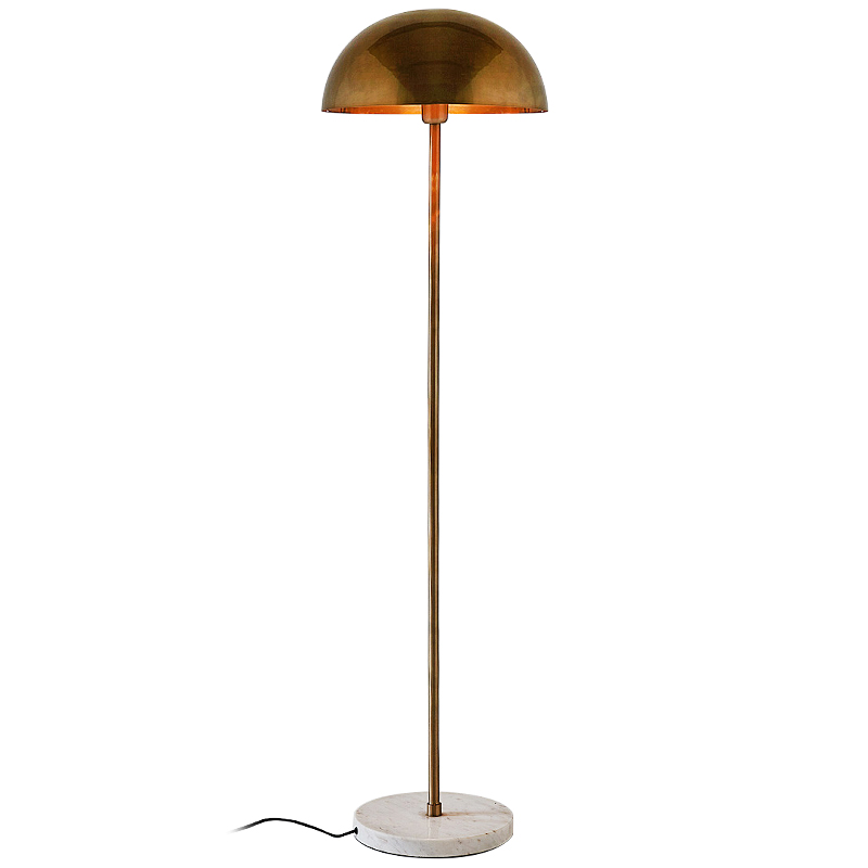 Торшер Riverside Floor Lamp Brass Латунь Белый Мрамор Bianco в Уфе | Loft Concept 