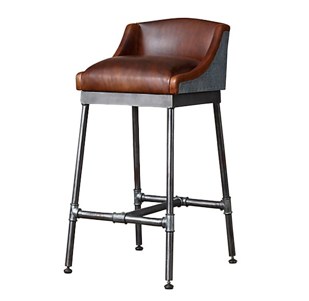 Барный стул Iron Scaffold Bar stool brown Коричневый Серый в Уфе | Loft Concept 