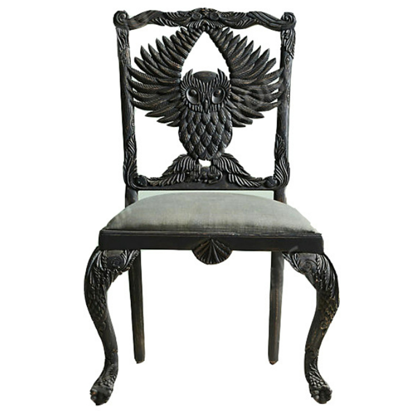 Стул Handcarved Menagerie Owl Dining Chair Черный Черный в Уфе | Loft Concept 