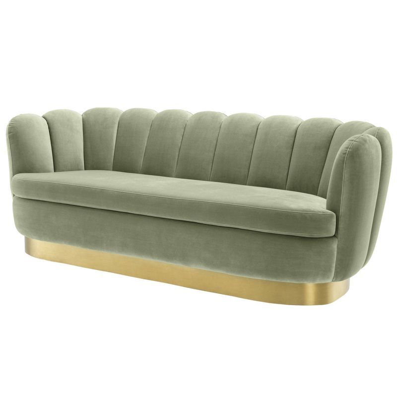 Диван Eichholtz Sofa Mirage pistache green Зеленый шалфей Латунь в Уфе | Loft Concept 