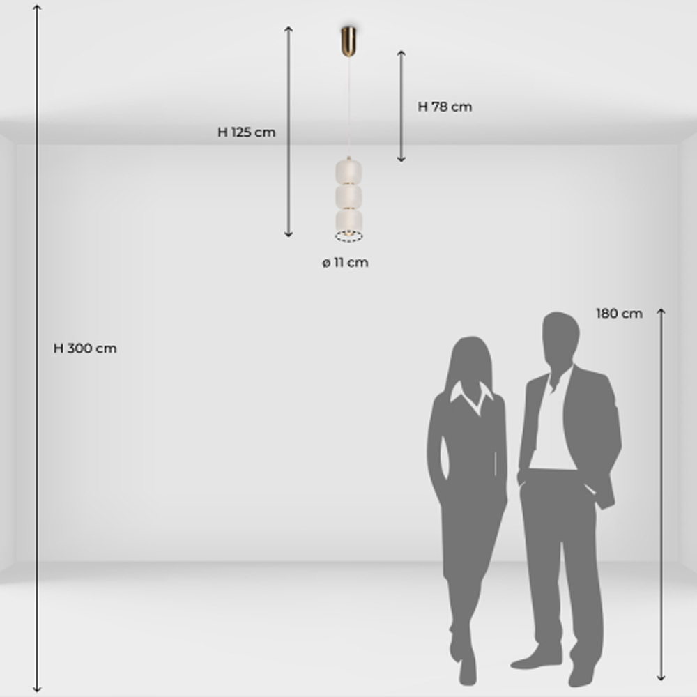 Подвесной светильник с 3-мя округлыми матовыми плафонами из белого стекла Golden Swirl в Уфе