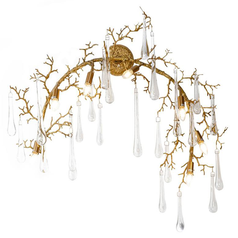 Бра Droplet Branch Gold Wall Lamp Золотой Прозрачное Стекло в Уфе | Loft Concept 