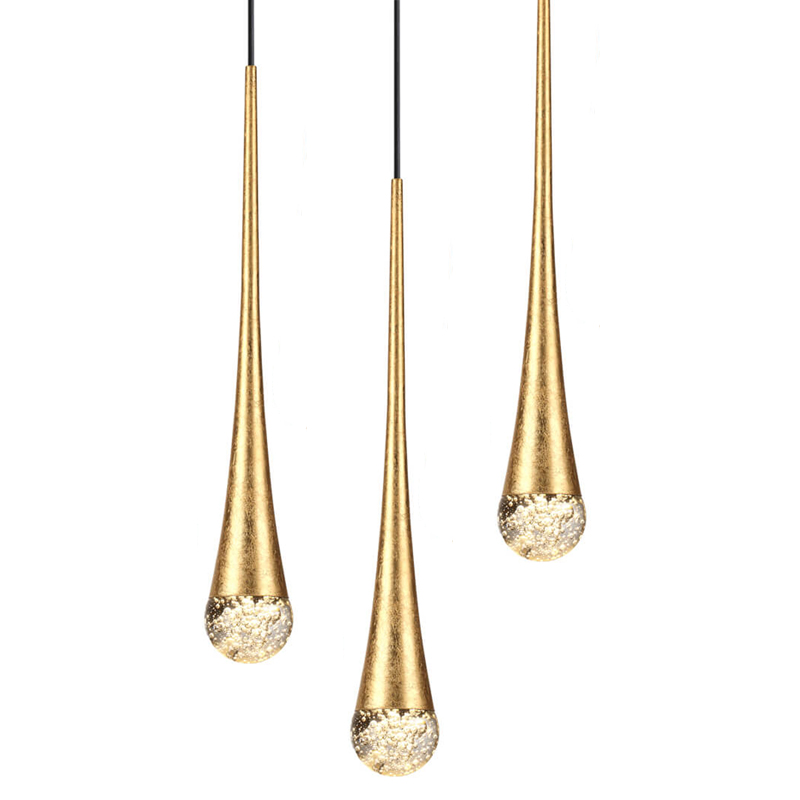 Подвесной светильник Golden Drop Lamp Золотой Прозрачное Стекло в Уфе | Loft Concept 