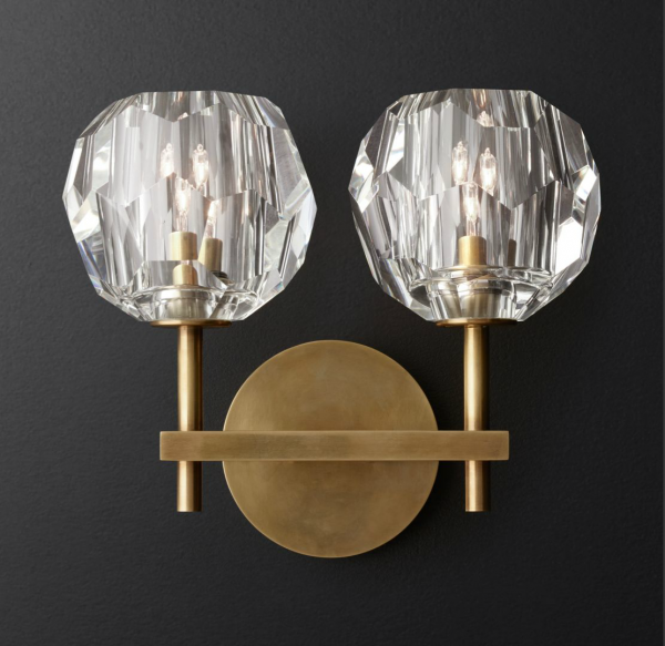 Бра Бра RH Boule de Cristal Double Sconce Brass Латунь в Уфе | Loft Concept 