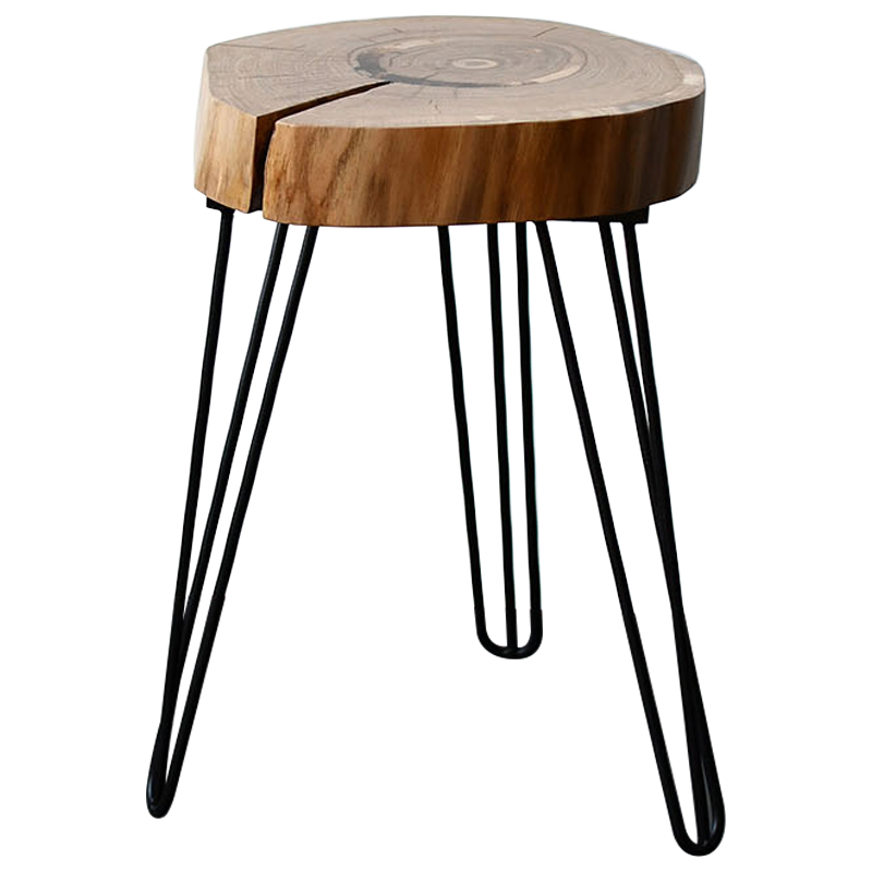 Приставной стол Morley Industrial Metal Rust Side Table Светлый дуб Черный в Уфе | Loft Concept 