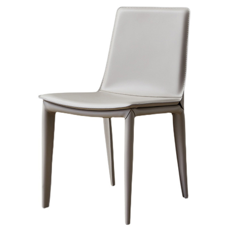 Стул с кожаной обивкой Elbert Chair White Белый Белый в Уфе | Loft Concept 