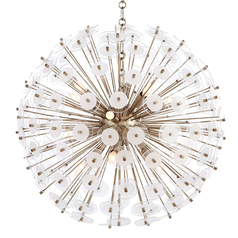 Люстра White Disco Glass Sputnik Chandelier 56 Серебряный Белый в Уфе | Loft Concept 