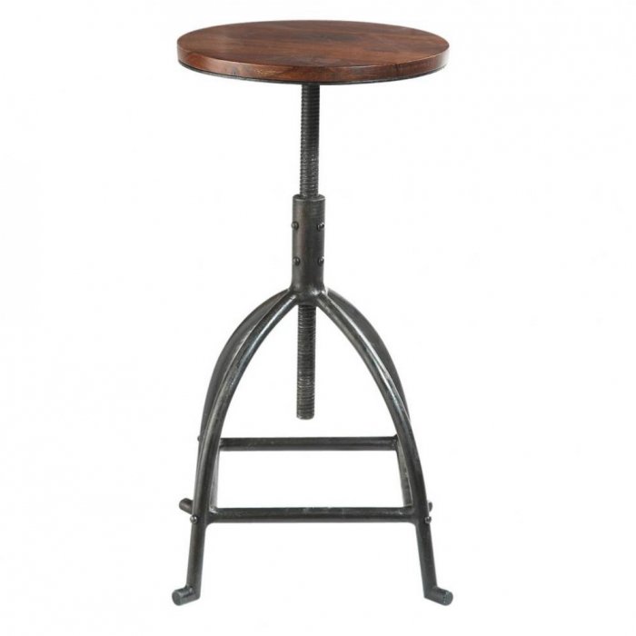 Барный стул Industrial Bar Oak Barstool Сталь Коричневый в Уфе | Loft Concept 