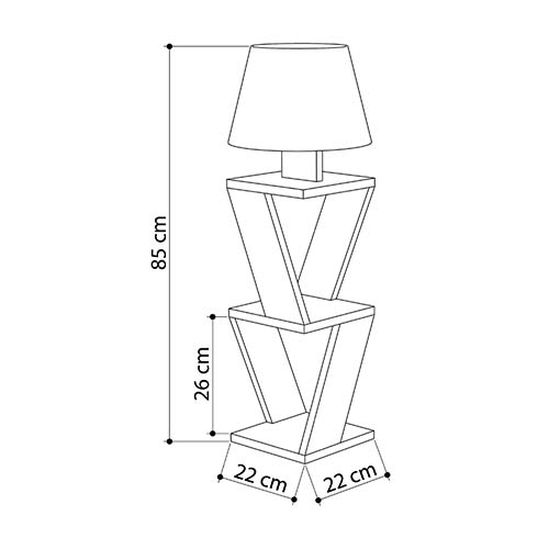 Торшер белый с каркасом с 2-мя полками и тканевым абажуром KOZENA SIDE FLOOR LAMP WHITE в Уфе