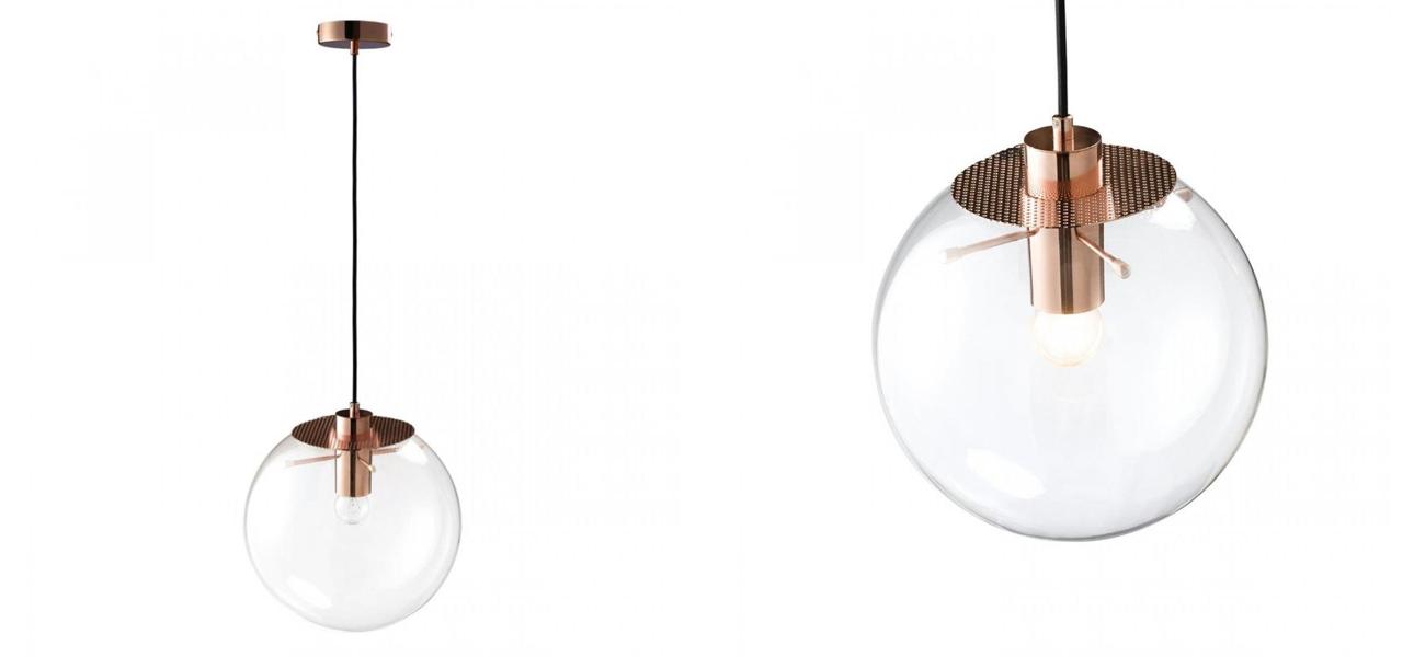 Подвесной светильник Selene Glass Ball Ceiling Lights Gold 40 cm - фото