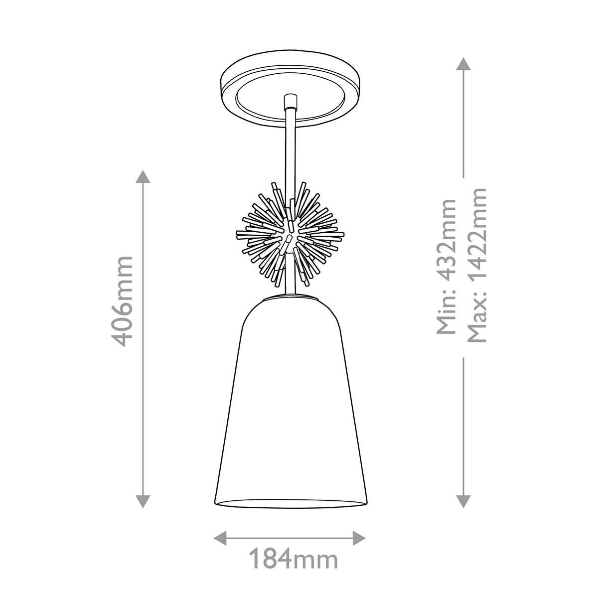 Подвесной светильник золотого цвета с колоколообразным стеклянным плафоном и декоративным элементом Elstead Lighting в Уфе