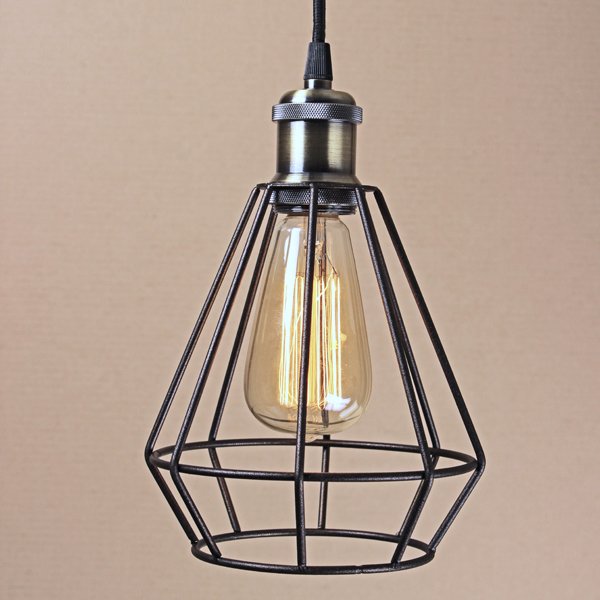 Подвесной светильник Wire Cage Pendant Punch Black Черный в Уфе | Loft Concept 