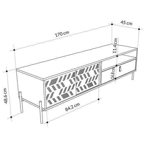 ТВ-тумба с раздвижными дверцами Mallin Metal TV Stand в Уфе