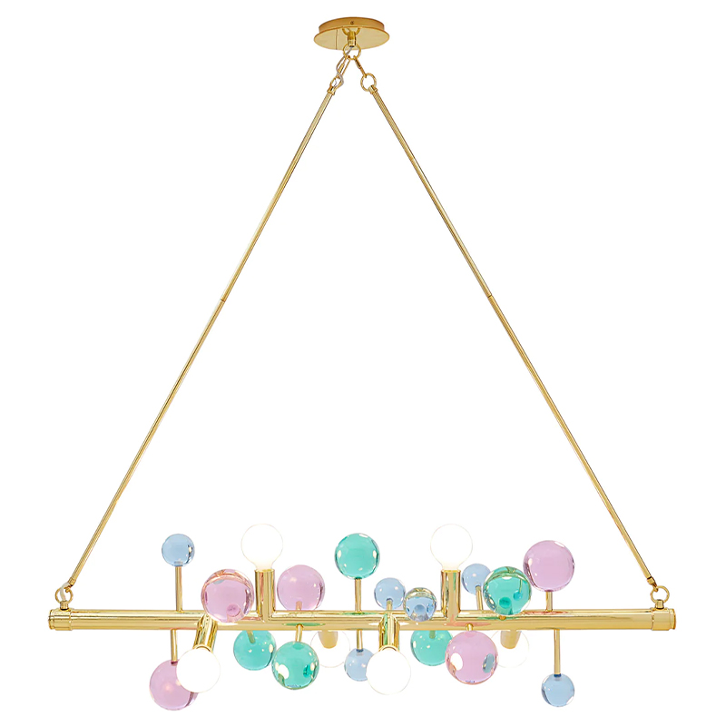 Светильник Jonathan Adler GLOBO SIX-LIGHT LINEAR CHANDELIER Multi Мульти Золотой в Уфе | Loft Concept 