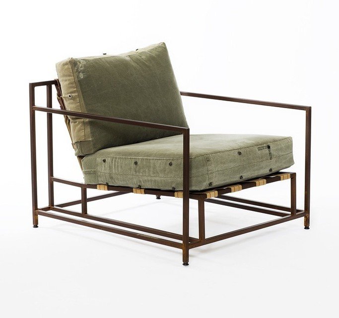 Кресло Inheritance Armchair Olive Military Fabric Оливковый в Уфе | Loft Concept 