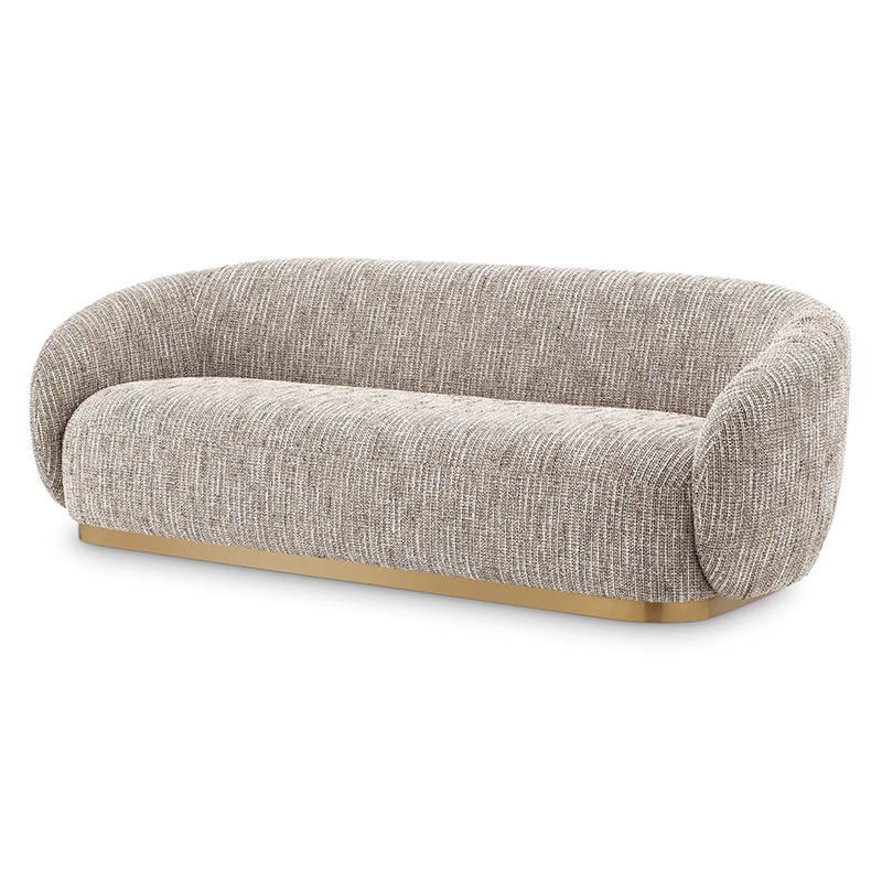 Диван Eichholtz Sofa Brice Mademoiselle Beige Бежево-серый Латунь в Уфе | Loft Concept 