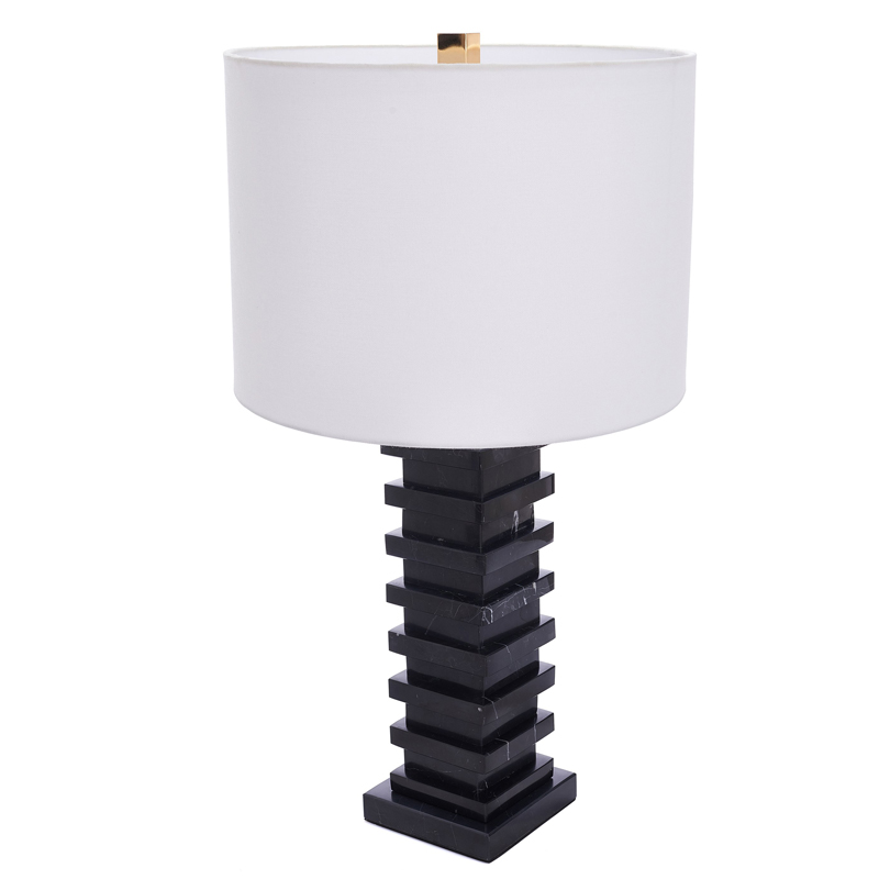 Настольная лампа Iobhar Marble Table lamp Черный Белый в Уфе | Loft Concept 