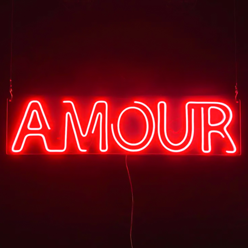 Неоновая настенная лампа Amour Neon Wall Lamp Прозрачный Красный в Уфе | Loft Concept 