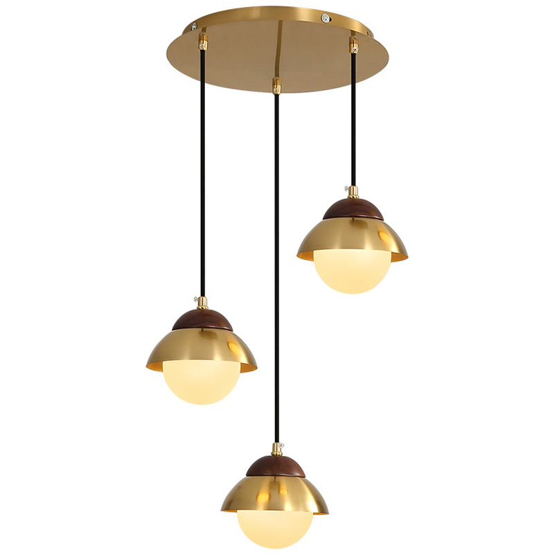 Люстра Roch Wooden Eco Light Chandelier Латунь Коричневый Белый в Уфе | Loft Concept 