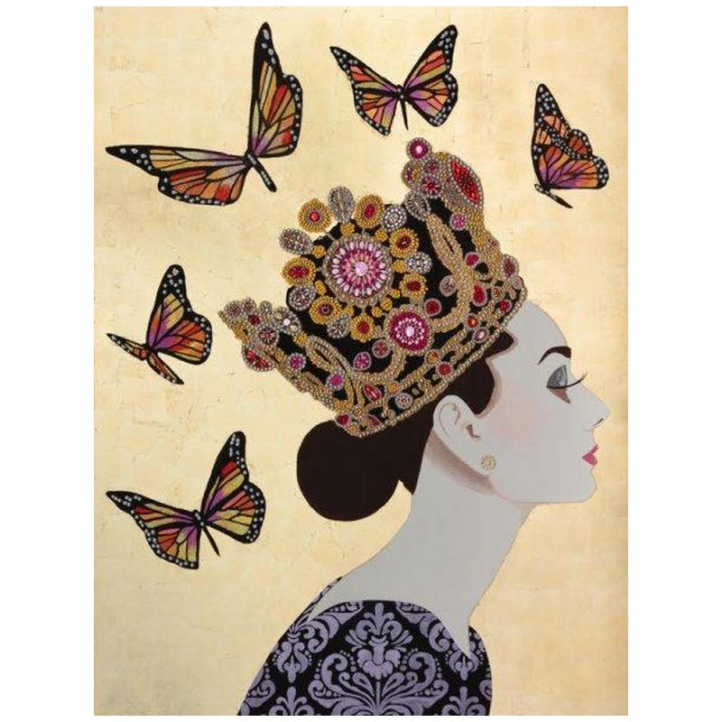 Картина Audrey with Crown and Monarch Butterflies Мульти в Уфе | Loft Concept 