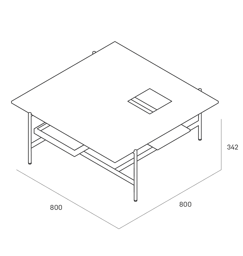 Karat журнальный столик цвета тёмный камень с съемным подносом в Уфе