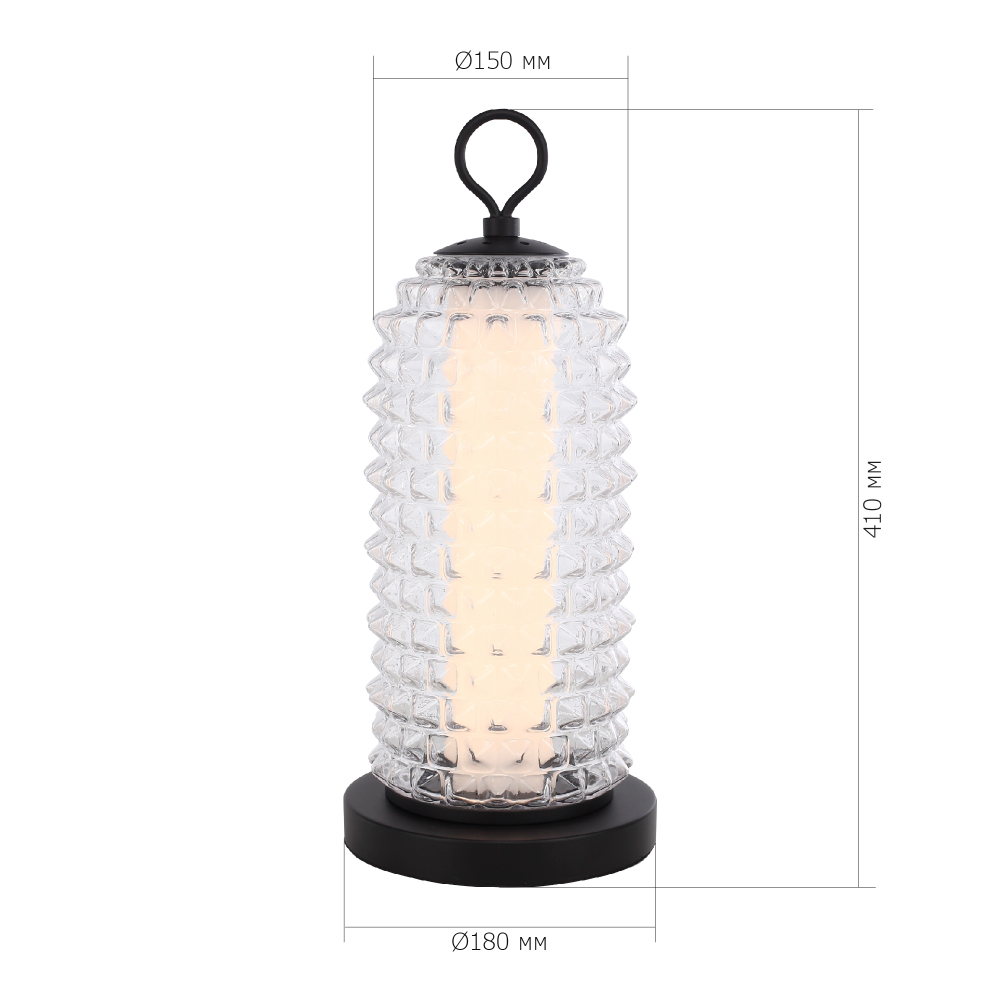 Настольная лампа с прозрачным факутрным стеклянным плафоном Sonora в Уфе