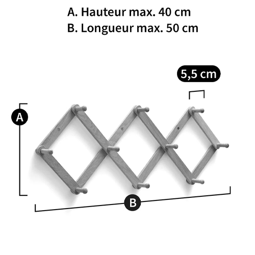 Настенная деревянная раздвижная вешалка Larson Wood Hanger в Уфе