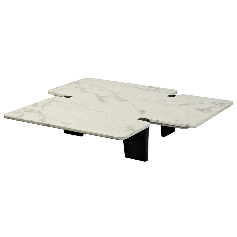 Кофейный стол Lewys Marble Coffee Table Белый Мрамор Bianco Коричневый в Уфе | Loft Concept 