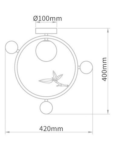 Потолочный светильник Metal Wood Ring Leaf в Уфе