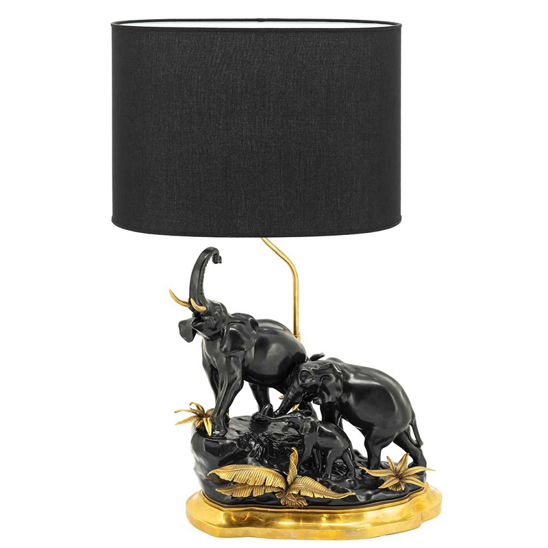 Настольная лампа ABHIKA TABLE LAMP ELEPHANT Черный Золотой в Уфе | Loft Concept 