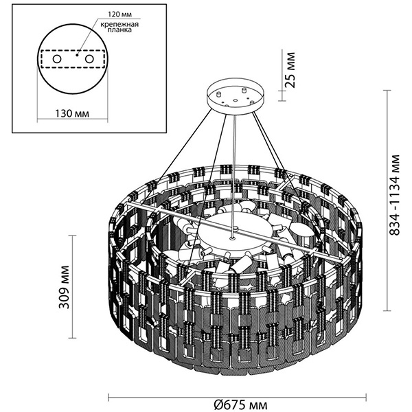 Люстра Ribbed Elements Pendant Round 67 в Уфе