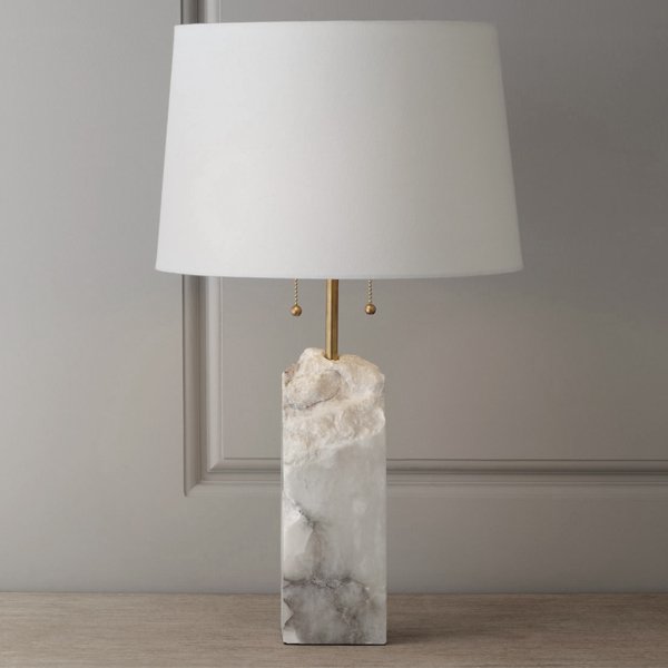 Настольная лампа Regina Andrew Raw Alabaster Lamp Белый Мрамор Bianco в Уфе | Loft Concept 