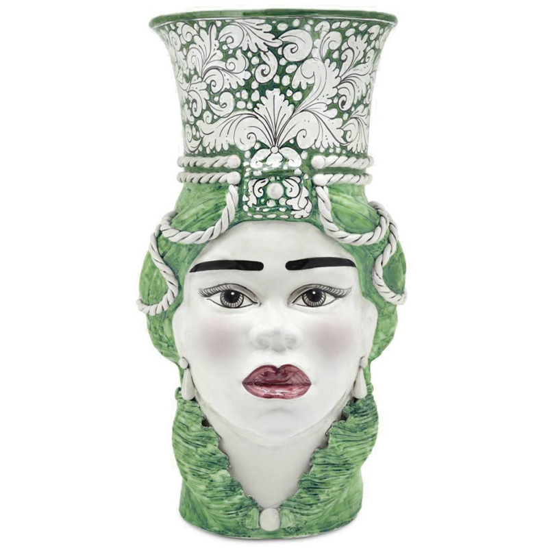 Ваза Vase Moro Lady Giant Ornate Green Зеленый Белый в Уфе | Loft Concept 